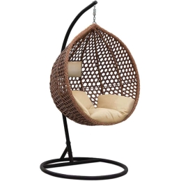 Πολυθρόνα Κρεμαστή Alicia 0188871 105x80x195cm Cappuccino-Beige