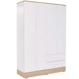 Ντουλάπα Base 0080395 137x52x198cm White-Sonoma Τετράφυλλη