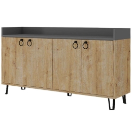 Μπουφές Dea 0214102 140x36x80cm Natural-Anthracite Μελαμίνη