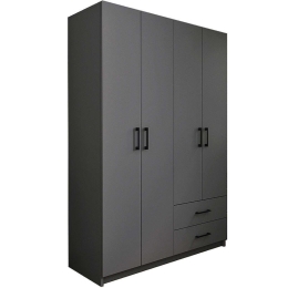 Ντουλάπα Dacota 0212527 120x47x180cm Anthracite Τετράφυλλη