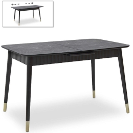 Τραπέζι Επεκτεινόμενο Nero 0222832 124/152x80x74cm Marble Black Mdf,Ξύλο