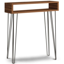 Κονσόλα Box 0117634 60x22x88cm Walnut Μελαμίνη,Μέταλλο