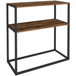 Κονσόλα Castel 0212577 90x33,5x90cm Black-Walnut Μελαμίνη,Μέταλλο