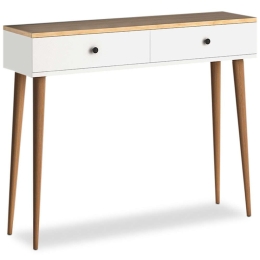 Κονσόλα Alis 0127259 110x29x88cm Oak-White Ξύλο,Μελαμίνη