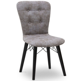 Καρέκλα Τραπεζαρίας Palmira 0222813 47x44x88cm Grey-Black Ξύλο,Ύφασμα
