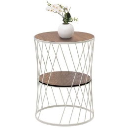 Tραπεζάκι Βοηθητικό Jaspin 0127707 32x32x44cm White-Walnut