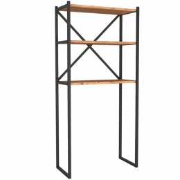Έπιπλο Πλυντηρίου Mindy 0212627 66x34x160cm Black-Oak Μελαμίνη,Μέταλλο