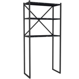Έπιπλο Πλυντηρίου Mindy 0212628 66x34x160cm Marble Effect Black Μελαμίνη,Μέταλλο