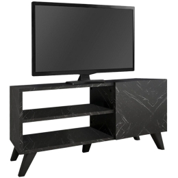 Έπιπλο Τηλεόρασης Evelyn 0226183 100x35x46cm Marble Effect Black