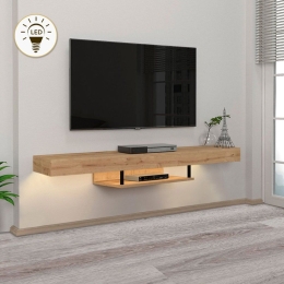 Έπιπλο Τηλεόρασης Επιτοίχιο Με Φως Led Albares 0228145 150x29,6x22cm Oak