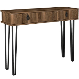 Κονσόλα Helsinki 0228169 120x35,5x90cm Walnut-Black Μελαμίνη,Μέταλλο