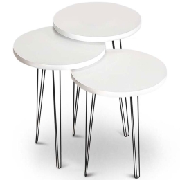 Ζιγκόν Fiona (Σετ 3Τμχ) 0117664 Φ33,5x46/33,5x43/33,5x40cm White