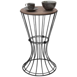 Τραπεζάκι Βοηθητικό Girene 0216778 Φ32x58cm Black-Walnut