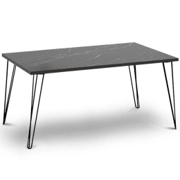 Τραπέζι Σαλονιού Fiona 0221422 90x55x43cm Marble Effect Black
