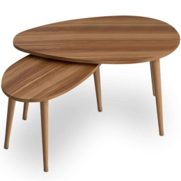 Τραπεζάκια Βοηθητικά Spline (Σετ 2Τμχ) 0127262 80x40x46cm Walnut