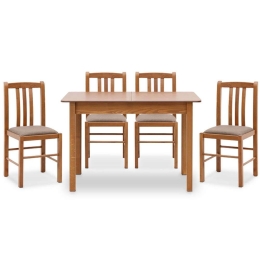 Τραπεζαρία Bergen (Σετ 5Τμχ) 0228518 120/150x68x77cm Walnut 4 Θέσεων Mdf,Ξύλο