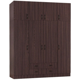 Ντουλάπα Τετράφυλλη Με Πατάρι Regina 0227689 200x60x240cm Wenge Τετράφυλλη