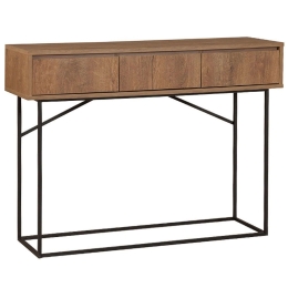 Κονσόλα Amedeo 0234393 120x36x90cm Walnut Μελαμίνη,Μέταλλο