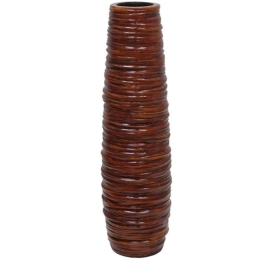 Βάζο Στριφογυριστό 15-00-19802-55 Φ15x58cm Brown Marhome Κεραμικό