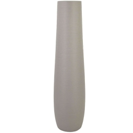 Βάζο Γραμμωτό 15-00-22508-75 Φ17x76cm Light Grey Marhome Κεραμικό