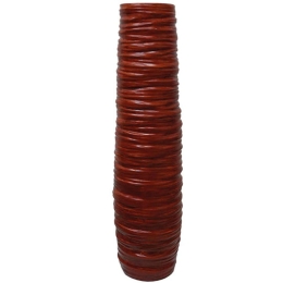 Βάζο Στριφογυριστό 15-00-19802-75 Φ17x75cm Brown Marhome Κεραμικό