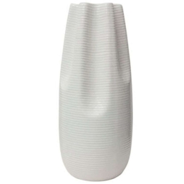 Βάζο Τσαλακωτό 15-00-21305-35 Φ13x33cm White Marhome Κεραμικό