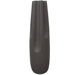 Βάζο Τσαλακωτό 15-00-21306-55 Φ16x58cm Dark Grey Marhome Κεραμικό
