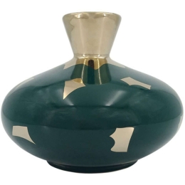 Βάζο 15-00-22914 Φ22x18cm Petrol-Gold Marhome Κεραμικό