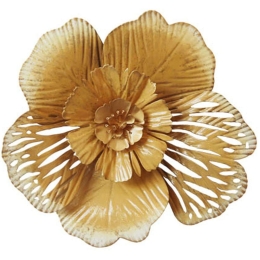 Διακοσμητικό Τοίχου Άνθος 15-00-21408 31x34,3x5cm Gold Marhome Μέταλλο
