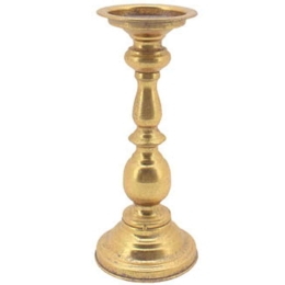 Κηροπήγιο Παλαιωμένο 15-00-21342 Φ12x27,5cm Gold Marhome Μέταλλο