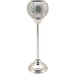 Κηροπήγιο Δισκοπότηρο Τρυπητό 15-00-22434 Φ12x42cm Silver Marhome Μέταλλο