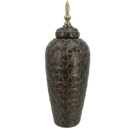Βάζο Με Καπάκι 15-00-18995 17x17x43cm Multi Marhome Κεραμικό