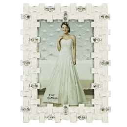 Κορνίζα Πλέγμα 15-00-1080-46 10x15cm White Marhome Μέταλλο