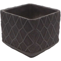 Κασπώ Ανάγλυφο 06-00-22231 17,5x17,5x16cm Black Marhome Κεραμικό