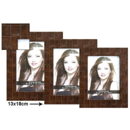 Κορνίζα Τετράγωνα 15-00-5427-57 13x18cm Brown Marhome Πλαστικό