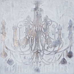 Πίνακας Καμβάς Πολυέλαιος 15-00-19168 80x80x3cm Cream Marhome Τετράγωνοι Καμβάς