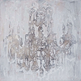 Πίνακας Καμβάς Πολυέλαιος 15-00-19169 80x80x3cm Cream Marhome Τετράγωνοι Καμβάς