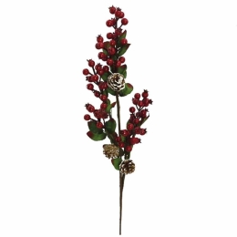 Λουλούδι - Κλαδί Γκι 99-00-18014 70cm Red-Green Marhome