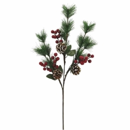 Λουλούδι - Κλαδί Γκι 99-00-18015 70cm Red-Green Marhome