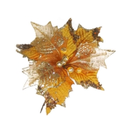 Στολίδι Λουλούδι E5099/G 15x10cm Gold Marhome