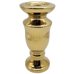 Κηροπήγιο Ρίγες 15-00-23716 13,5x28,2cm Gold Marhome Κεραμικό