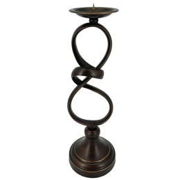 Κηροπήγιο Ακανόνιστο 15-00-23971 Φ12,5x40cm Brown Marhome Μέταλλο