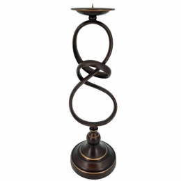 Κηροπήγιο Ακανόνιστο 15-00-23972 Φ12,5x45cm Brown Marhome Μέταλλο