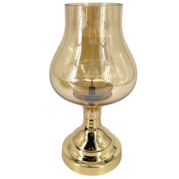 Κηροπήγιο Λάμπα 15-00-23947 Φ16x31cm Gold Marhome Μέταλλο,Γυαλί