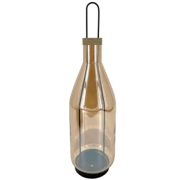 Κηροπήγιο Μπουκάλι 15-00-23981 Φ15x55cm Black-Honey Marhome Μέταλλο,Γυαλί