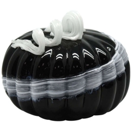 Διακοσμητική Κολοκύθα 15-00-23925 Φ18,5x16cm Black-White Marhome Γυαλί