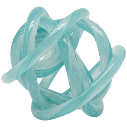 Διακοσμητικός Κόμπος 15-00-23933 Φ15cm Turquoise Marhome Γυαλί