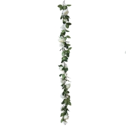 Τεχνητή Γιρλάντα Τριαντάφυλλα 00-00-23340-1 180cm White Marhome Plastic, Fabric