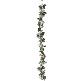Τεχνητή Γιρλάντα Τριαντάφυλλα 00-00-23340-2 180cm Pink Marhome Plastic, Fabric