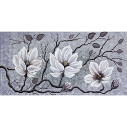 Πίνακας Καμβάς Μανόλιες 15-00-23579 115x55cm Multi Marhome Οριζόντιοι Καμβάς